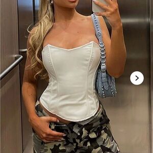 Fashion Nova Corset Top - Cream